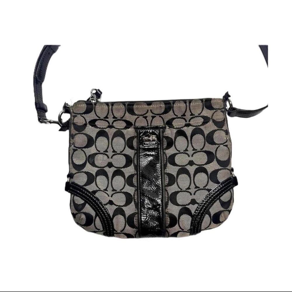 Coach Grey + Black Crossbody Bag